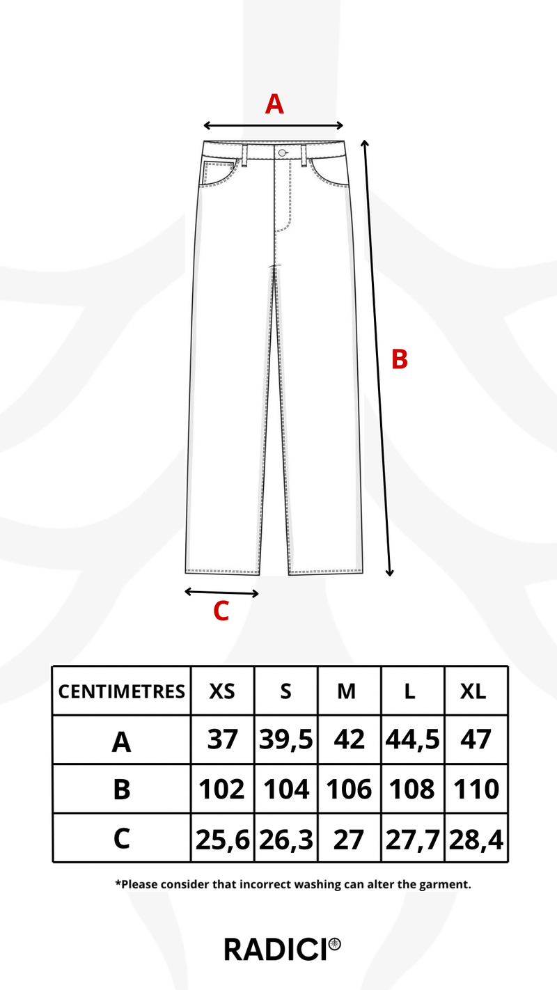 Dirty fade Bootcut Jeans Size Guide